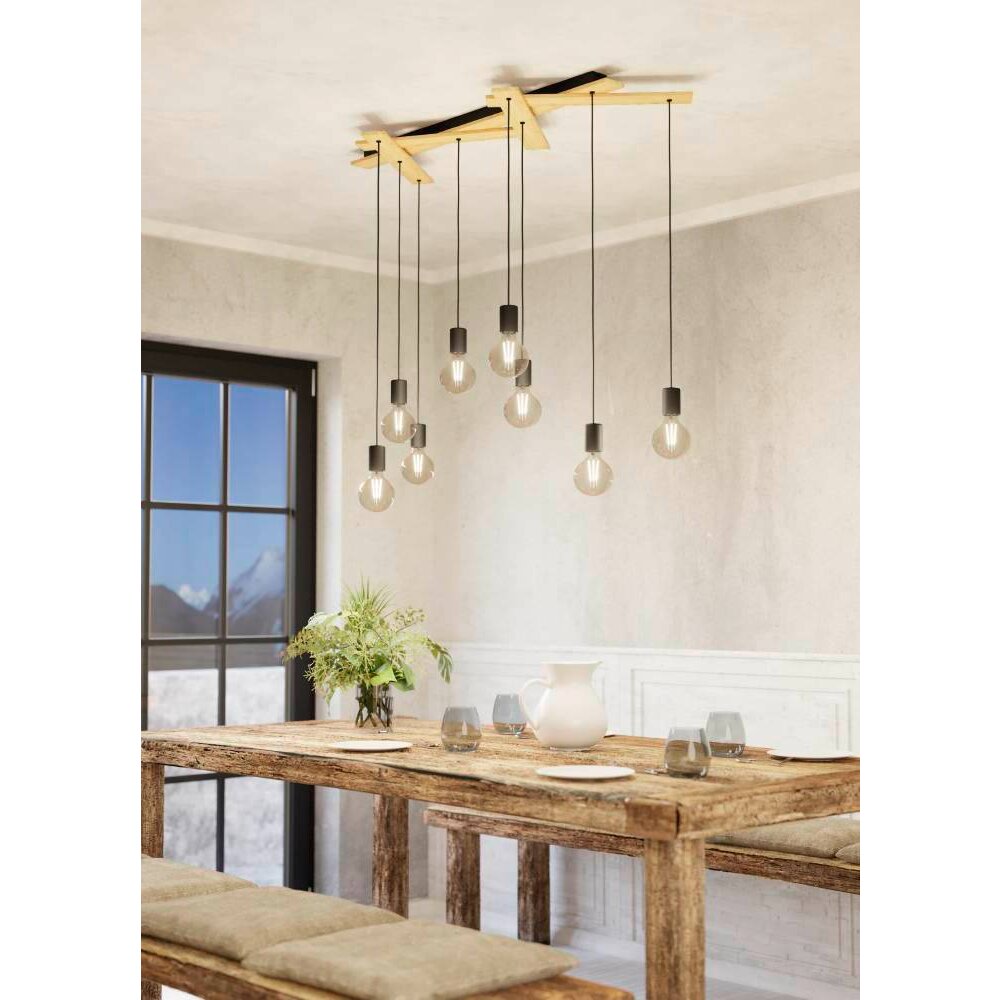 Eglo-Leuchten MONMOUNT Lampada a Sospensione Marrone, Nero, 9-Luci main product photo