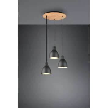 Trio-Leuchten Henley Lampada a Sospensione Nero, 3-Luci