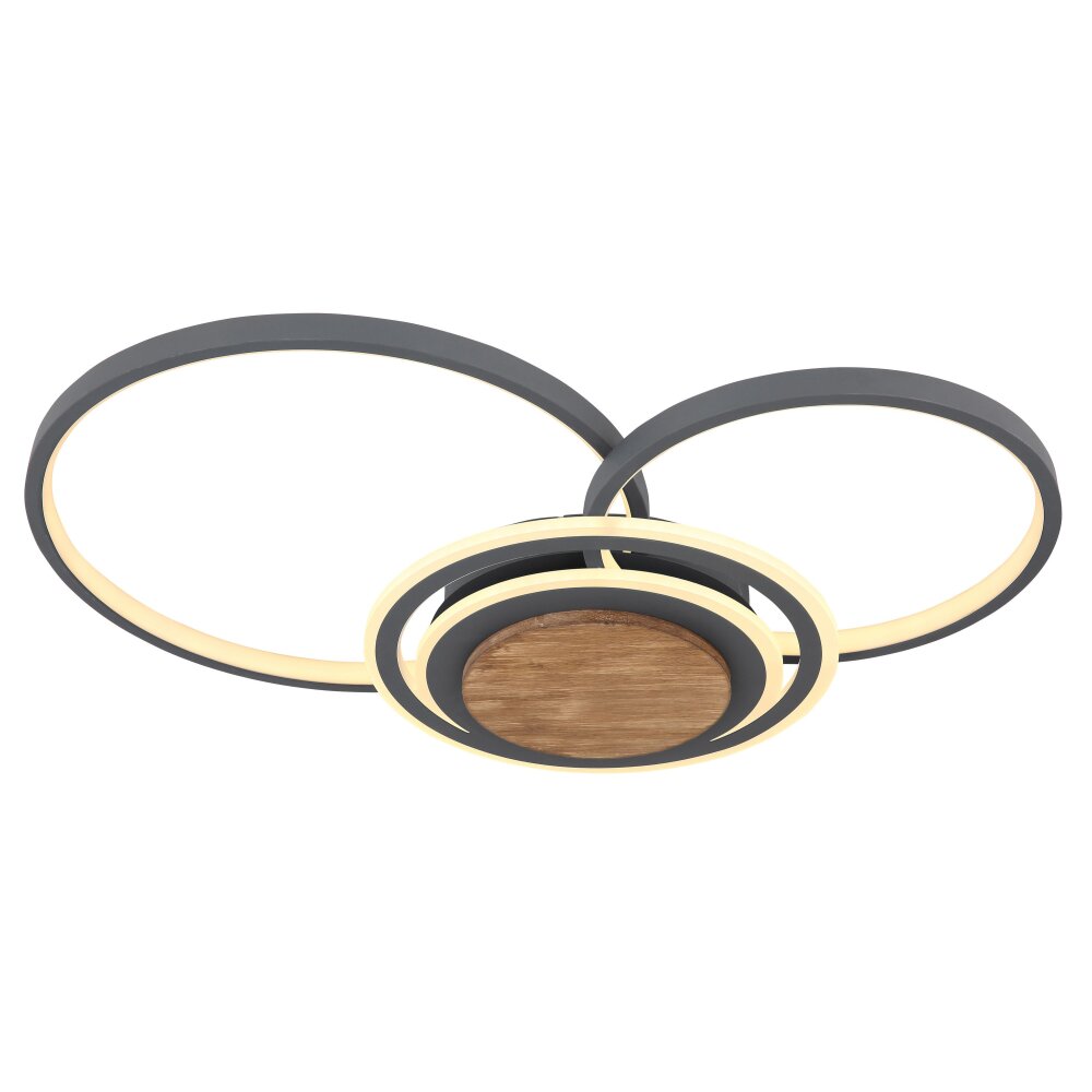 Globo NIRRA Plafoniera LED Legno scuro, Nero, 1-Luce main product photo