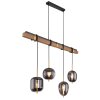 Globo BLACKY Lampadario a sospensione Legno scuro, Nero, 4-Luci