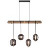 Globo BLACKY Lampadario a sospensione Legno scuro, Nero, 4-Luci