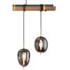 Globo BLACKY Lampadario a sospensione Legno scuro, Nero, 4-Luci