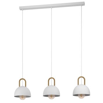 Eglo-Leuchten CALMANERA Lampada a Sospensione Ottone, Bianco, 3-Luci