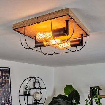 Hodne Plafoniera Écru, Nero, 3-Luci