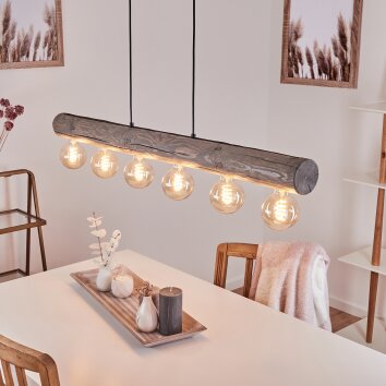 Canedo Lampadario a sospensione Grigio, Nero, 6-Luci