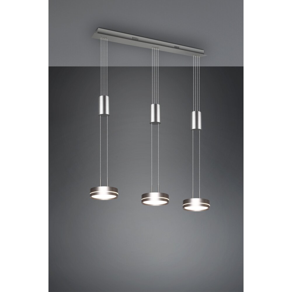 Trio-Leuchten Franklin Lampada a Sospensione LED Nichel opaco, 3-Luci main product photo