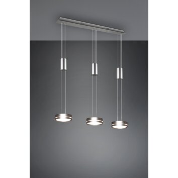 Trio-Leuchten Franklin Lampada a Sospensione LED Nichel opaco, 3-Luci