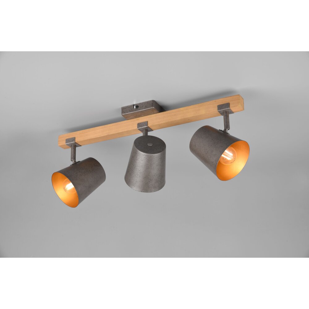 Trio-Leuchten Bell Plafoniera Marrone scuro, Nichel opaco, 3-Luci main product photo