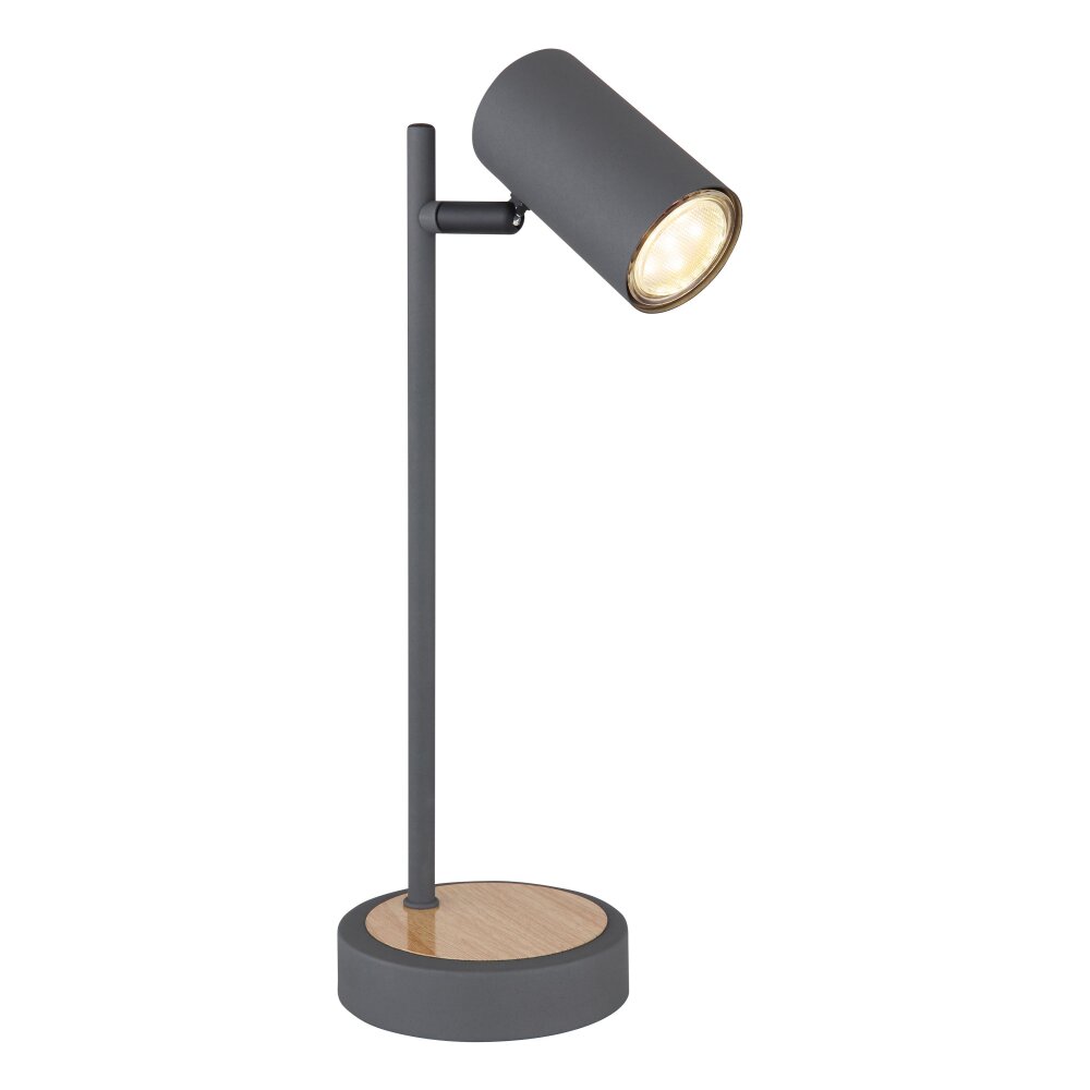 Globo ROBBY Lampada da tavolo Legno scuro, Nero, 1-Luce main product photo