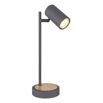 Globo ROBBY Lampada da tavolo Legno scuro, Nero, 1-Luce