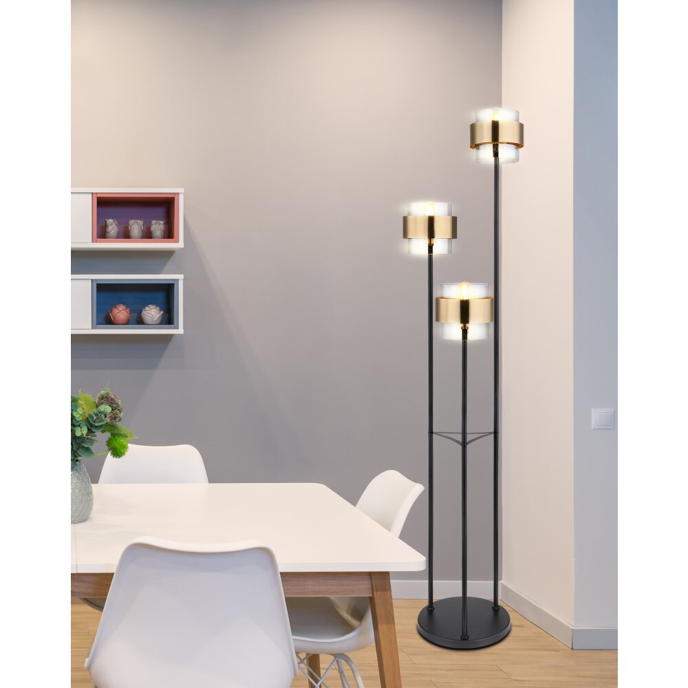 Globo MILLEY Lampada da terra Nero, 3-Luci main product photo