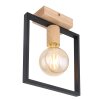 Globo DANIEL Plafoniera Legno chiaro, Nero, 1-Luce