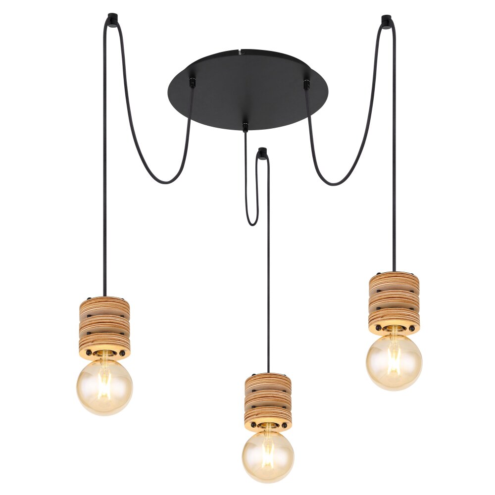 Globo ANGELINE Lampadario a sospensione Nero, 3-Luci main product photo