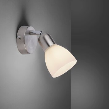 Leuchten-Direkt KARO Applique Acciaio satinato, 1-Luce