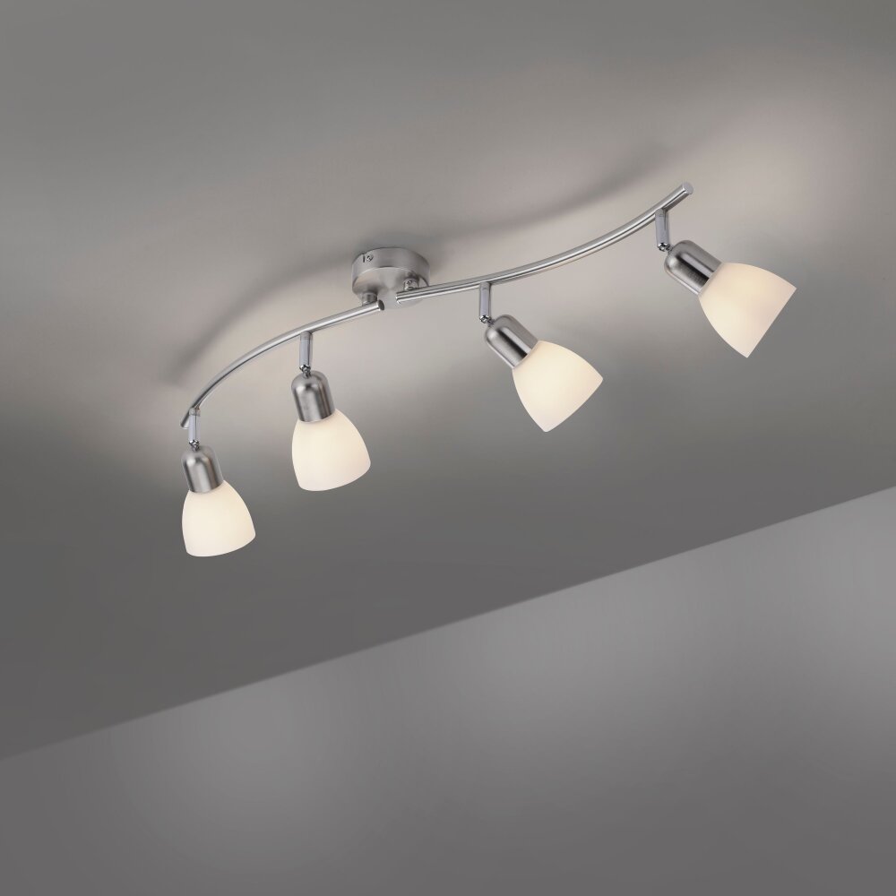 Leuchten-Direkt KARO Plafoniera Acciaio satinato, 4-Luci main product photo