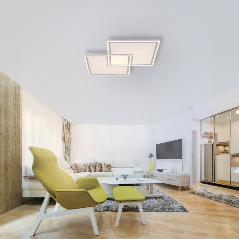 Leuchten-Direkt EDGING Plafoniera LED Bianco, 1-Luce, Telecomando main product photo