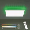 Leuchten-Direkt GUSTAV Plafoniera LED Bianco, 1-Luce, Telecomando, Cambia colore