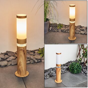 Tise Lampioncino Segnapasso Marrone, Aspetto del legno, 2-Luci