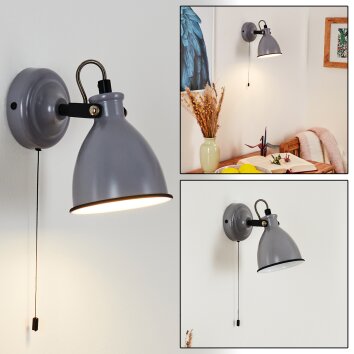 Selki Applique Grigio, Nero, 1-Luce