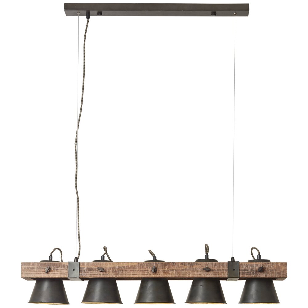 Brilliant-Leuchten Decca Lampada a Sospensione Legno scuro, Nero, 5-Luci main product photo