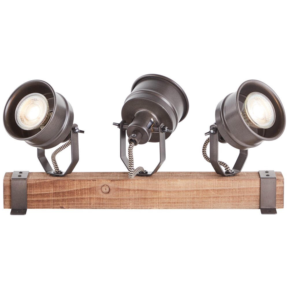 Brilliant-Leuchten Unity Plafoniera Legno scuro, Nero, 3-Luci main product photo