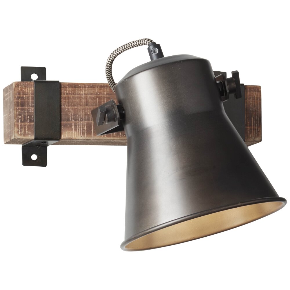 Brilliant-Leuchten Decca Applique Legno scuro, Nero, 1-Luce