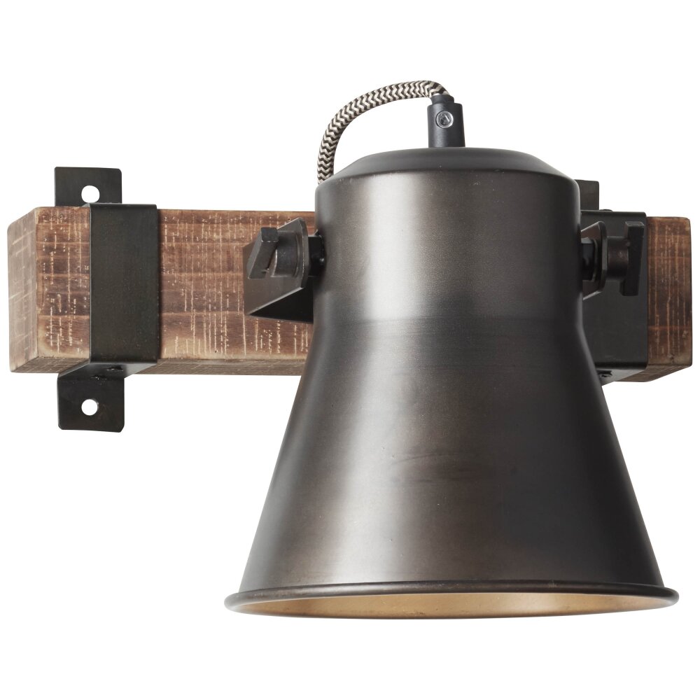 Brilliant-Leuchten Decca Applique Legno scuro, Nero, 1-Luce