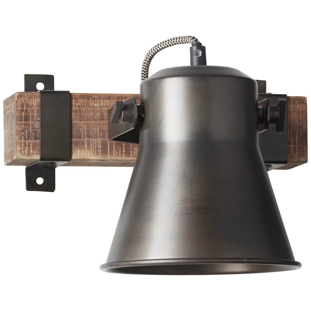 Brilliant-Leuchten Decca Applique Legno scuro, Nero, 1-Luce