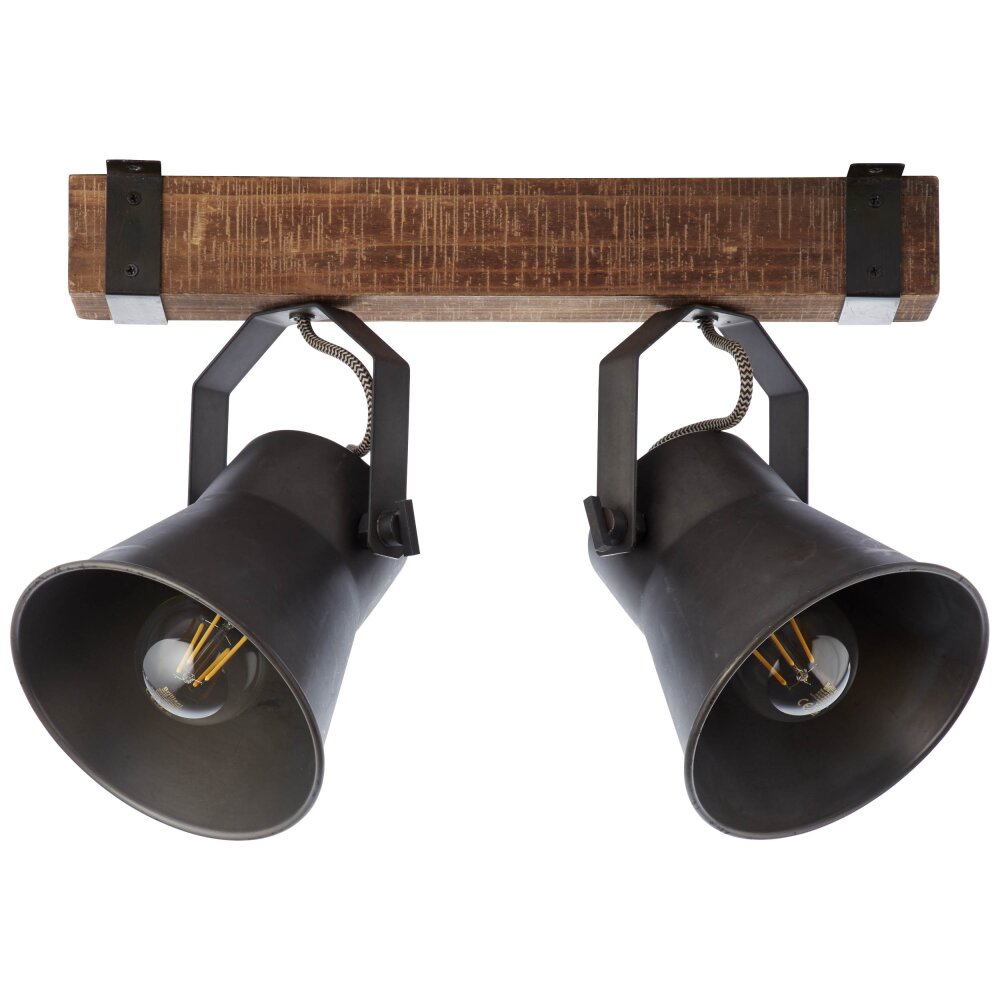 Brilliant-Leuchten Decca Plafoniera Legno scuro, Nero, 2-Luci
