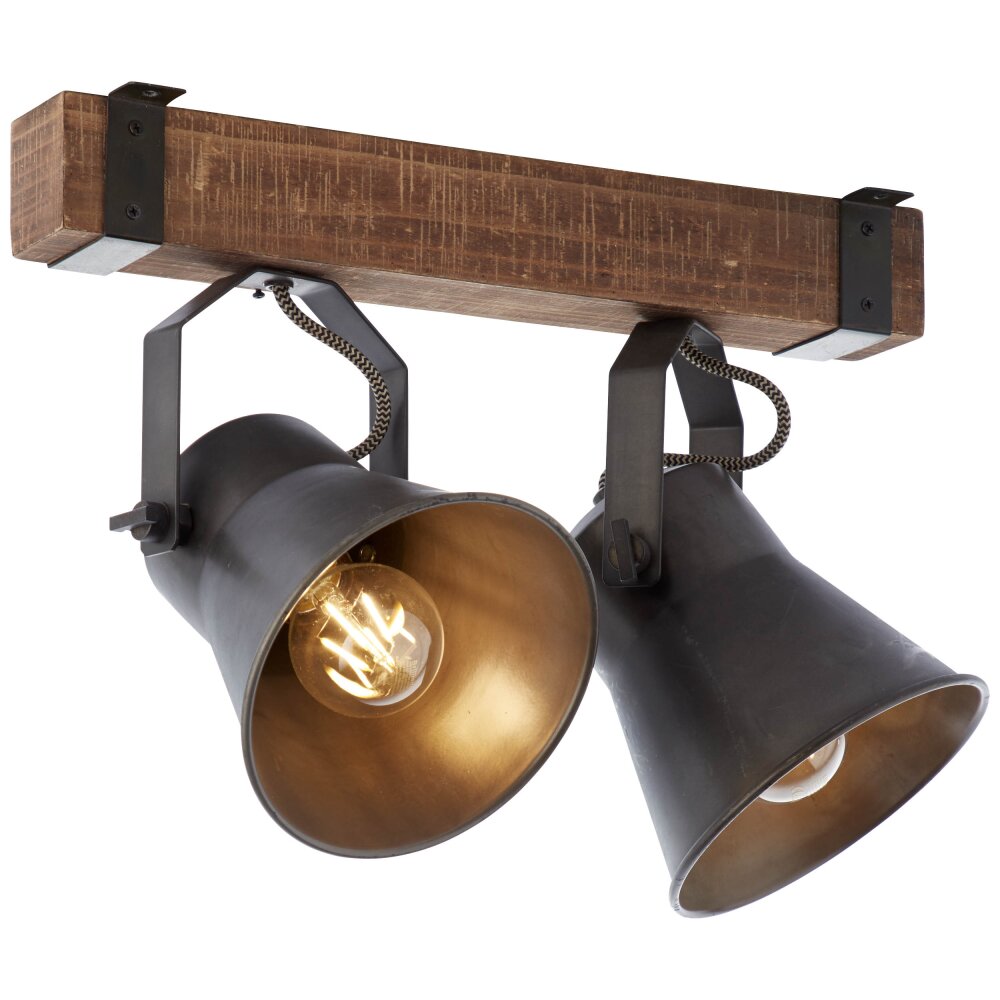 Brilliant-Leuchten Decca Plafoniera Legno scuro, Nero, 2-Luci