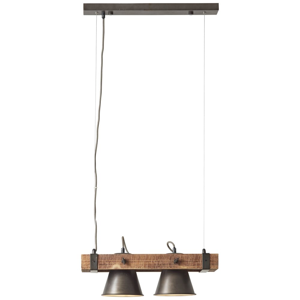 Brilliant-Leuchten Decca Lampada a Sospensione Legno scuro, Nero, 2-Luci main product photo