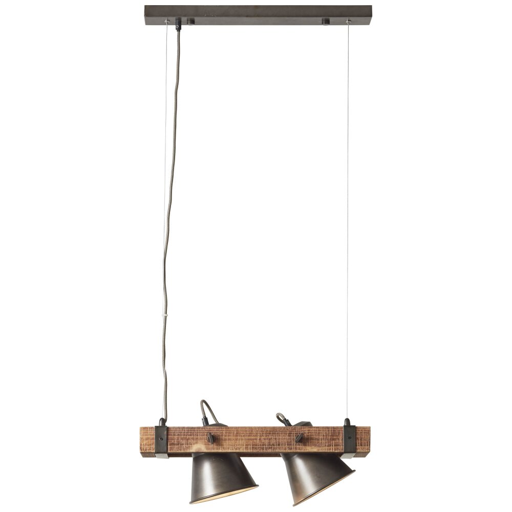 Brilliant-Leuchten Decca Lampada a Sospensione Legno scuro, Nero, 2-Luci