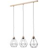 Brilliant-Leuchten Drewno Lampada a Sospensione Legno chiaro, Nero, 3-Luci