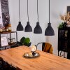 Malabe Lampadario a sospensione Legno scuro, Nero, 4-Luci