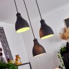 Malabe Lampadario a sospensione Legno scuro, Nero, 3-Luci