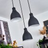 Malabe Lampadario a sospensione Legno scuro, Nero, 3-Luci