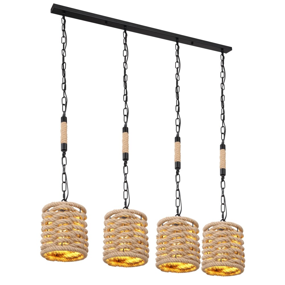 Globo HALIA Lampadario a sospensione Nero, 4-Luci main product photo
