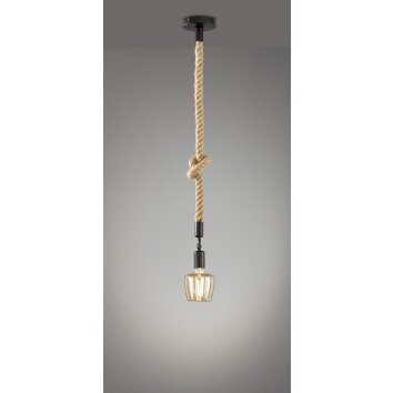 Fischer-Honsel Rope Lampada a Sospensione Nero, 1-Luce