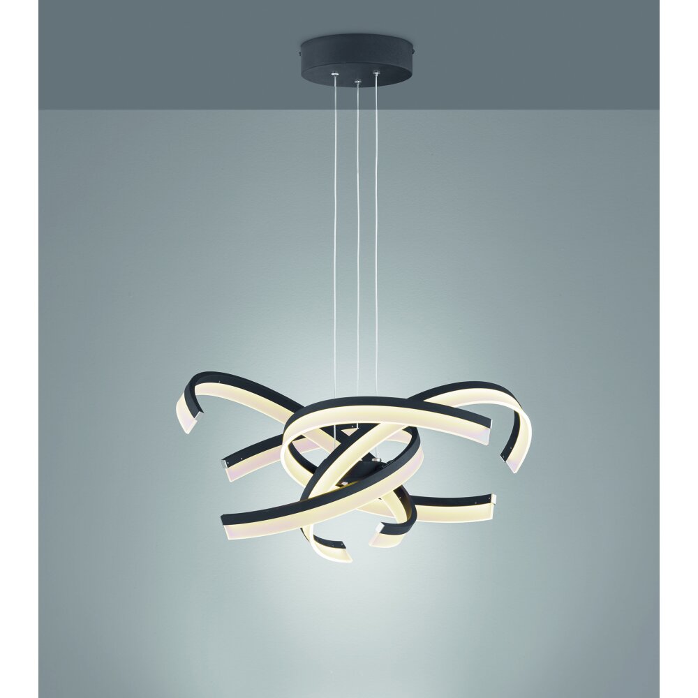 Fischer-Honsel Sund TW Lampada a Sospensione LED Nero, 4-Luci