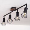 Baripada Plafoniera Legno scuro, Nero, 4-Luci