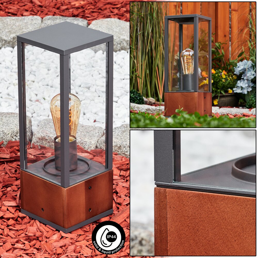Kiwalik Lampada con piedistallo Legno scuro, Nero, 1-Luce main product photo