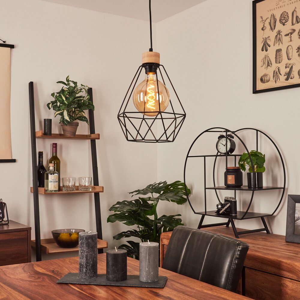 Carobal Lampadario a sospensione Écru, Nero, 1-Luce
