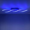 Leuchten-Direkt LOLAsmart-SWING Plafoniera LED Acciaio satinato, 2-Luci, Telecomando, Cambia colore