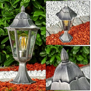 Lignac Lampada con piedistallo Nero, Argento, 1-Luce