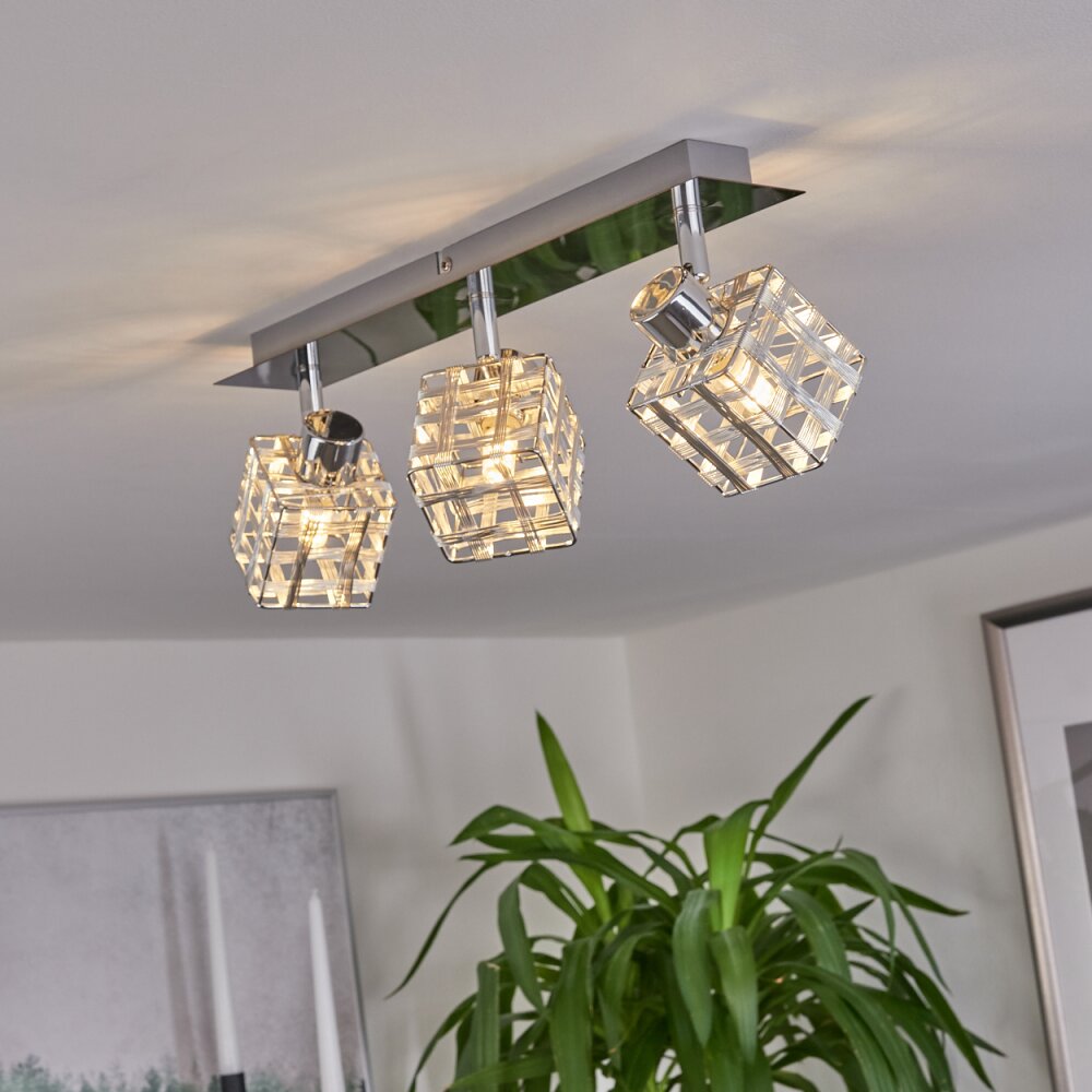 Desrue Plafoniera Cromo, Argento, 3-Luci