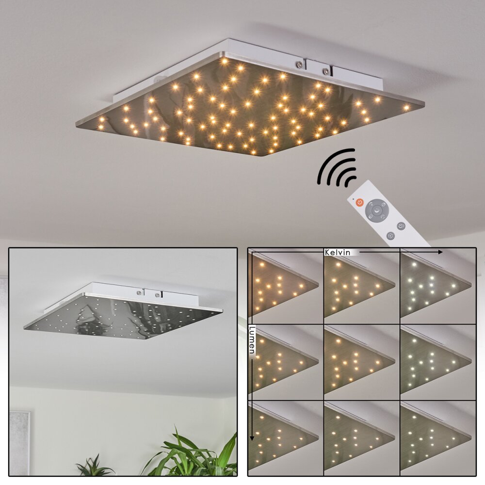 Madrier Plafoniera LED Nichel opaco, Bianco, 1-Luce, Telecomando main product photo