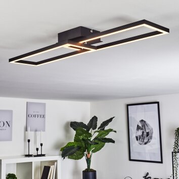 Hyacinthe Plafoniera LED Cromo, Nero, 1-Luce