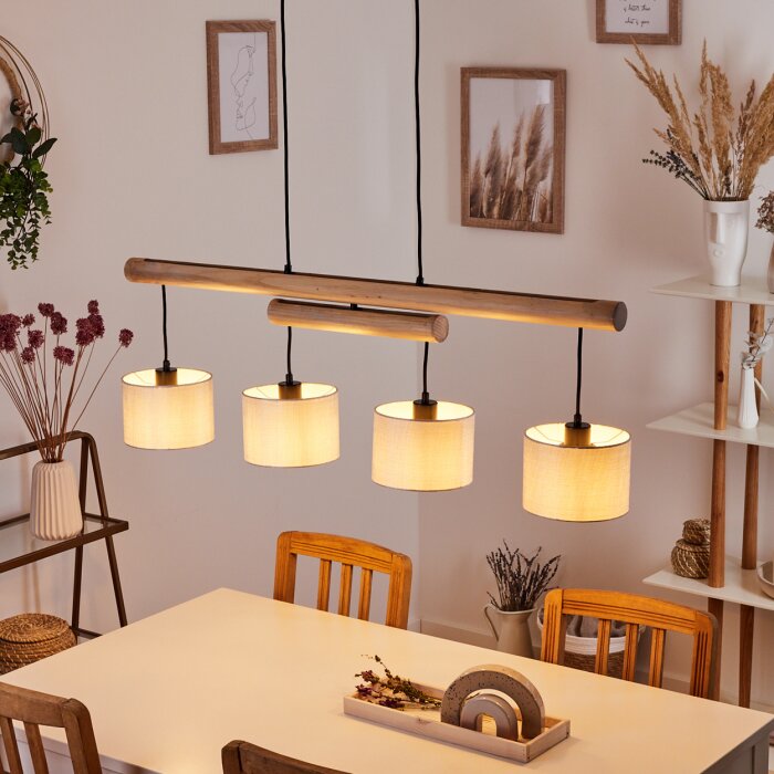 Bigandie Lampadario a sospensione Écru, Nero, 4-Luci