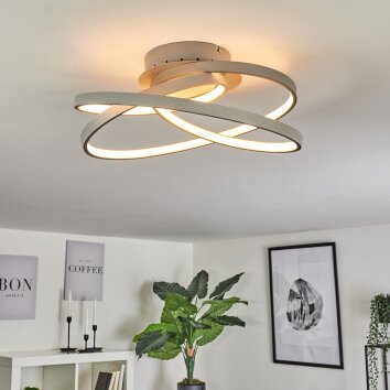 Demaine Plafoniera LED Grigio, 1-Luce