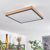 Salmi Plafoniera LED Marrone, Aspetto del legno, Nero, 1-Luce, Telecomando